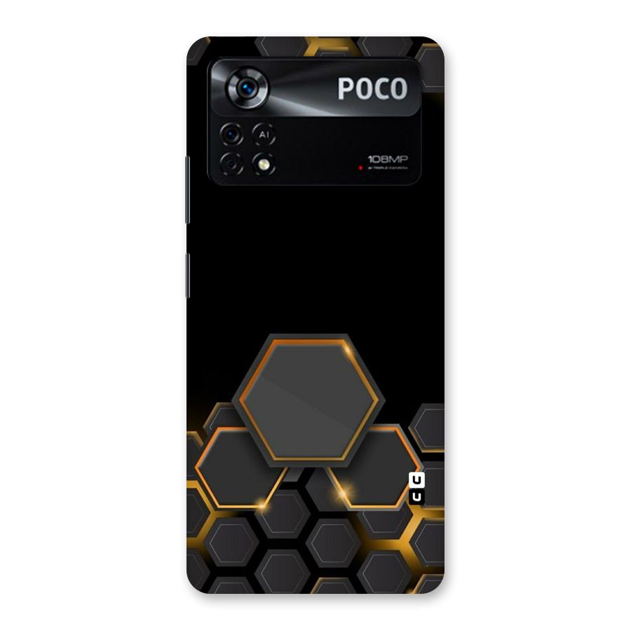 Black Gold Hexa Back Case for Poco X4 Pro 5G
