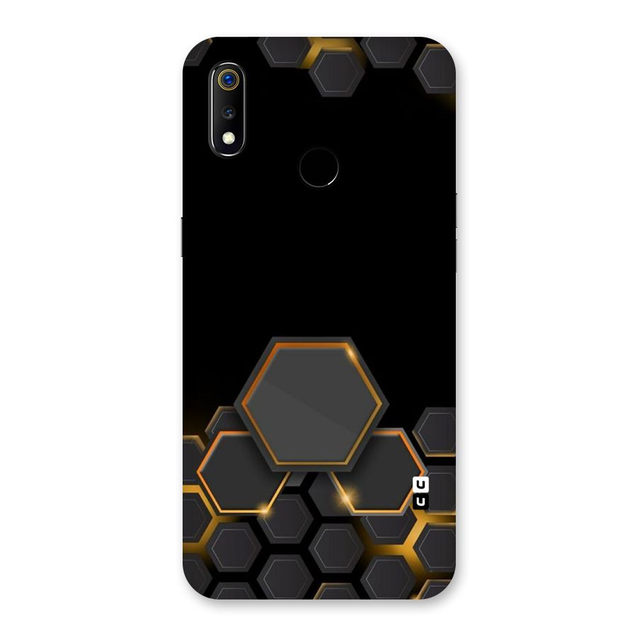Black Gold Hexa Back Case for Realme 3