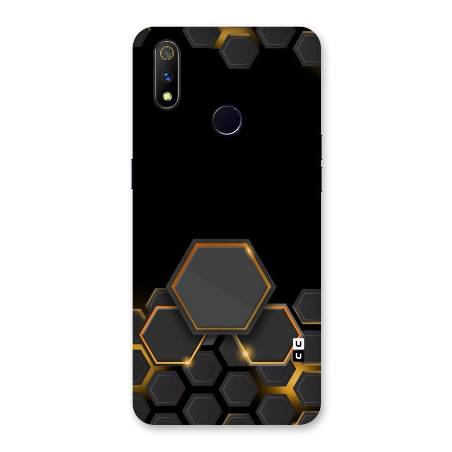 Black Gold Hexa Back Case for Realme 3 Pro