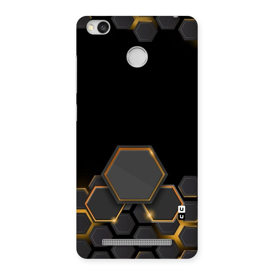 Black Gold Hexa Back Case for Redmi 3S Prime