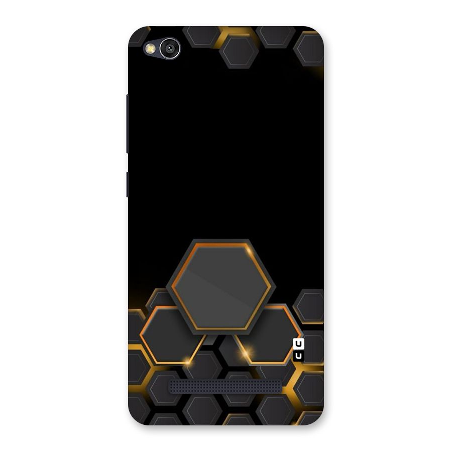 Black Gold Hexa Back Case for Redmi 4A