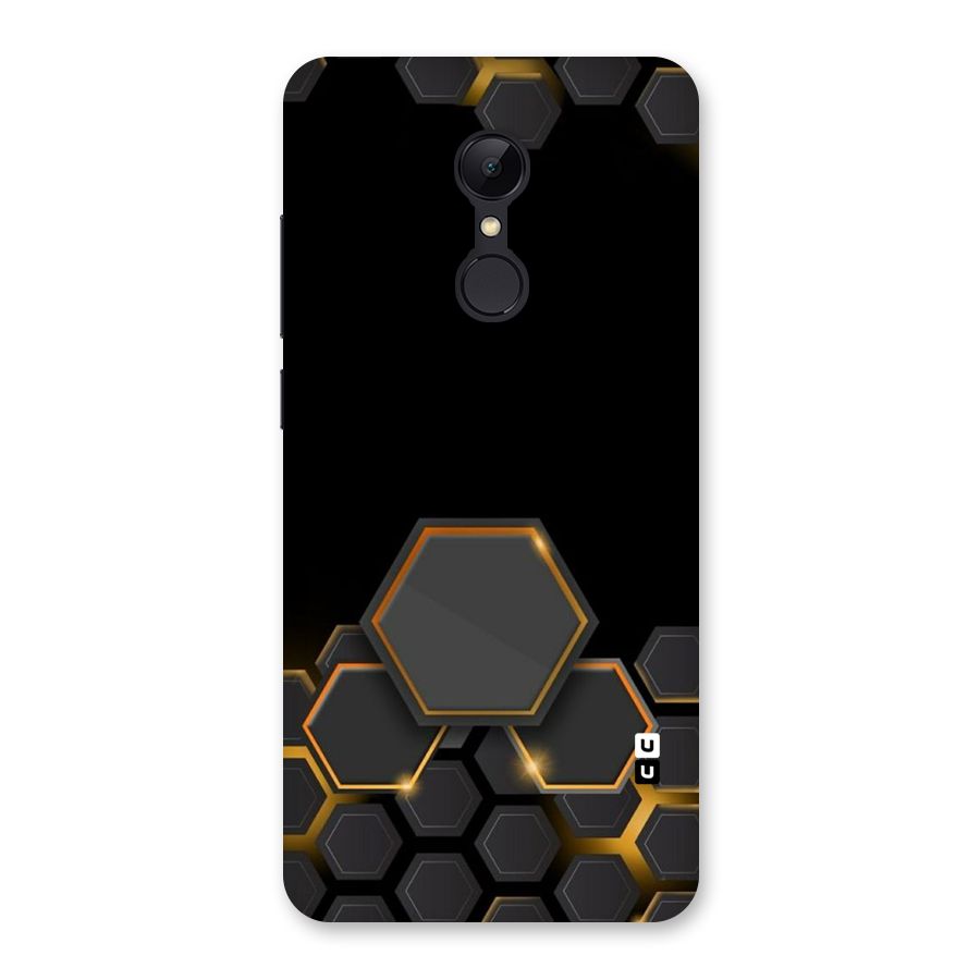 Black Gold Hexa Back Case for Redmi 5