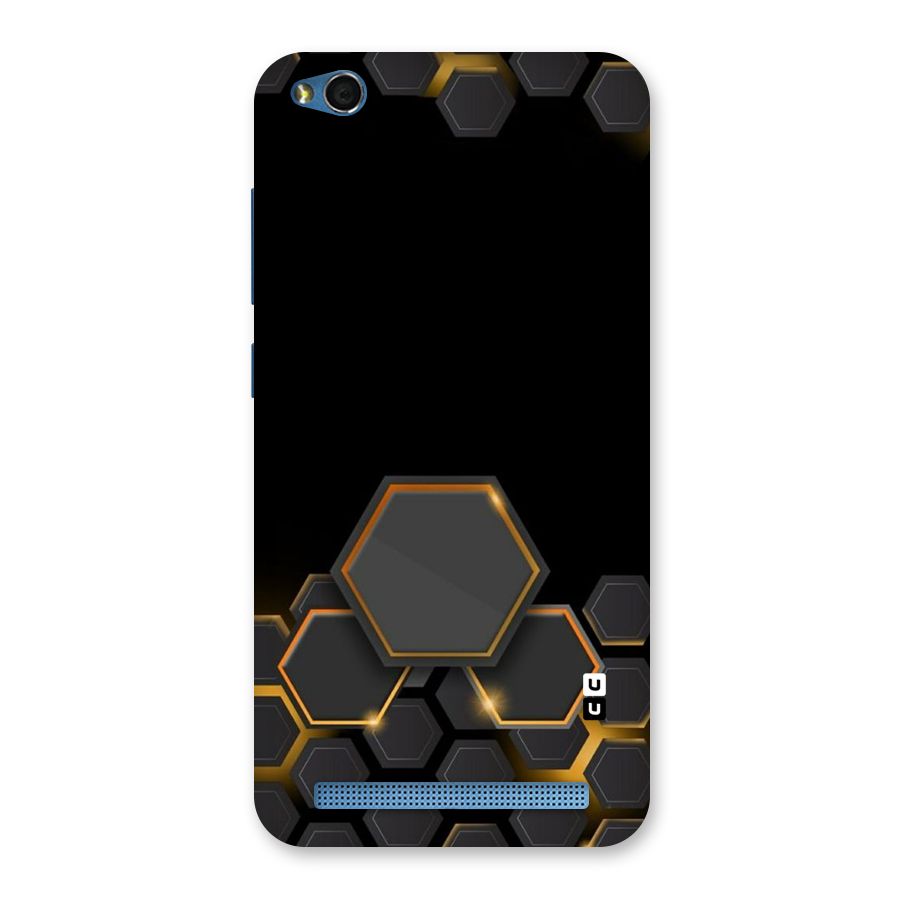 Black Gold Hexa Back Case for Redmi 5A