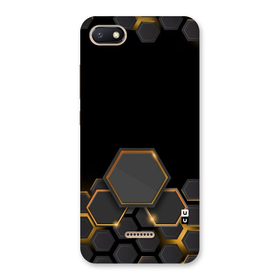 Black Gold Hexa Back Case for Redmi 6A