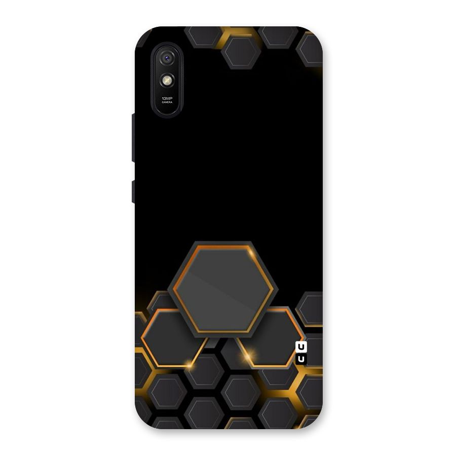Black Gold Hexa Back Case for Redmi 9A