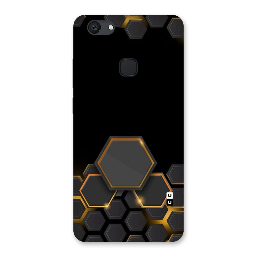 Black Gold Hexa Back Case for Vivo V7 Plus