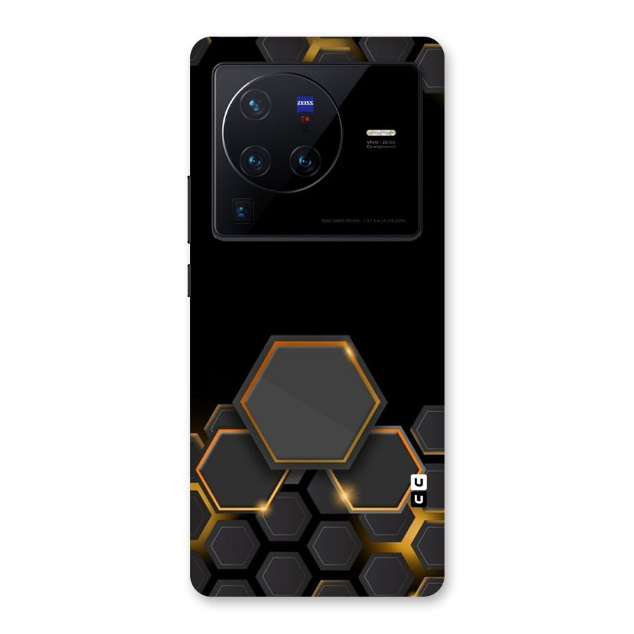 Black Gold Hexa Back Case for Vivo X80 Pro