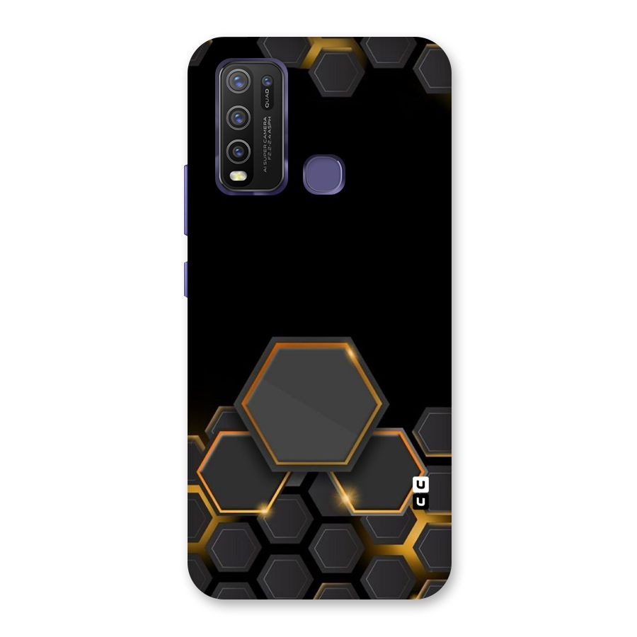 Black Gold Hexa Back Case for Vivo Y30