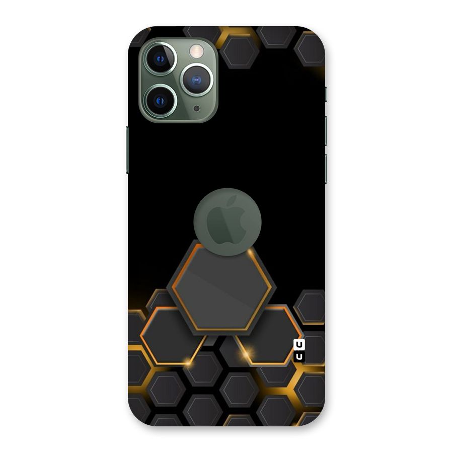 Black Gold Hexa Back Case for iPhone 11 Pro Logo  Cut