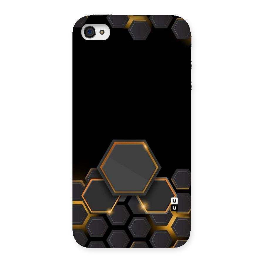 Black Gold Hexa Back Case for iPhone 4 4s