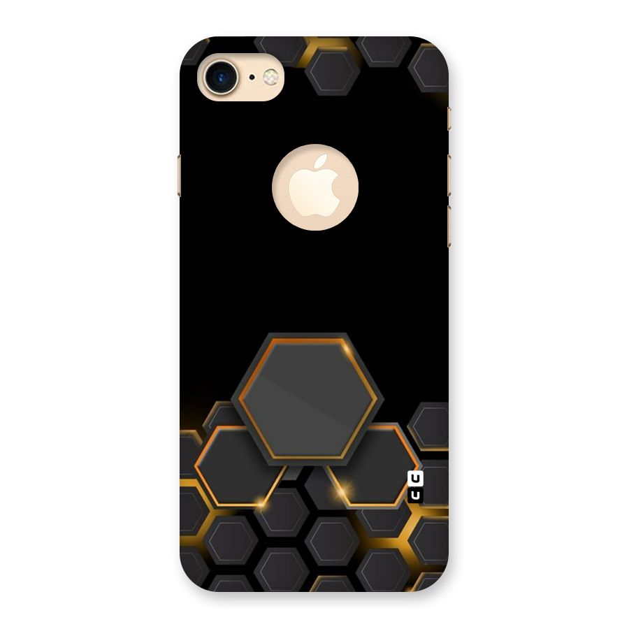Black Gold Hexa Back Case for iPhone 7 Logo Cut