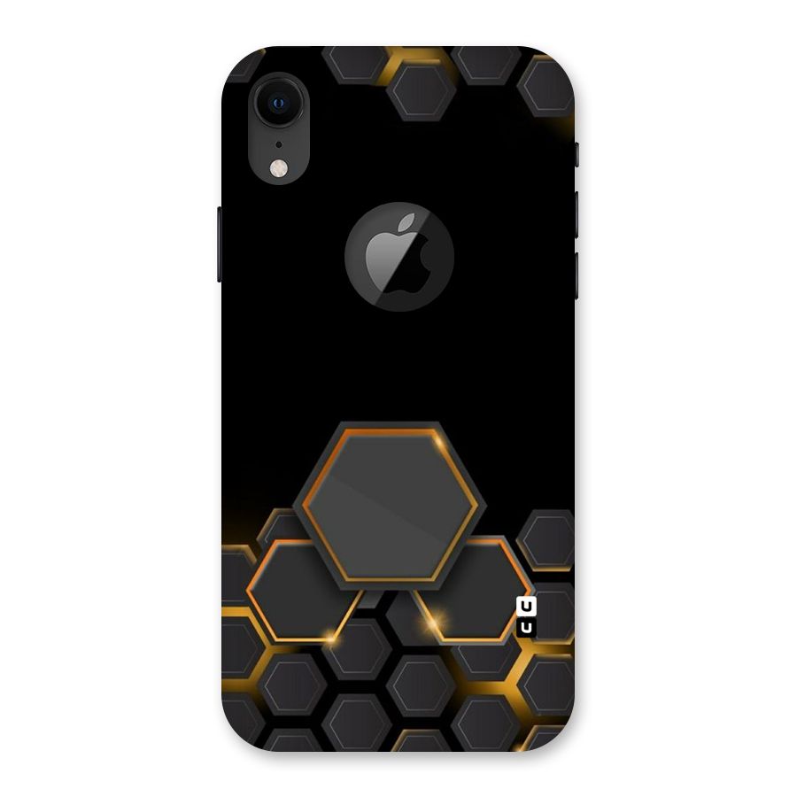 Black Gold Hexa Back Case for iPhone XR Logo Cut