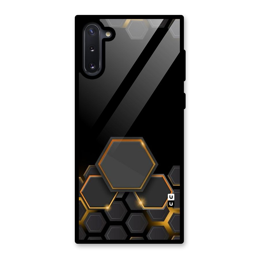Black Gold Hexa Glass Back Case for Galaxy Note 10