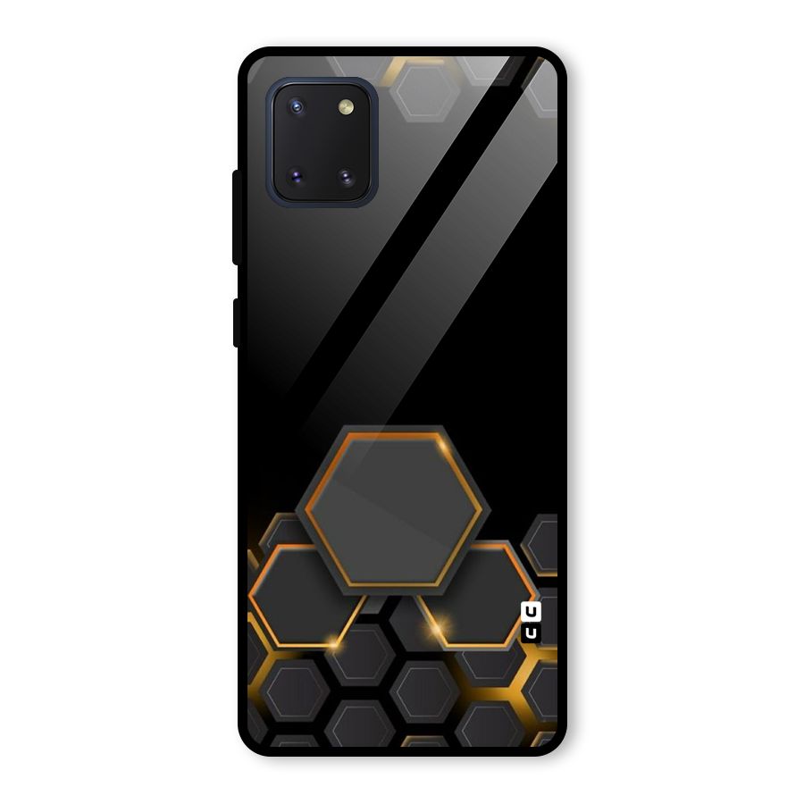 Black Gold Hexa Glass Back Case for Galaxy Note 10 Lite