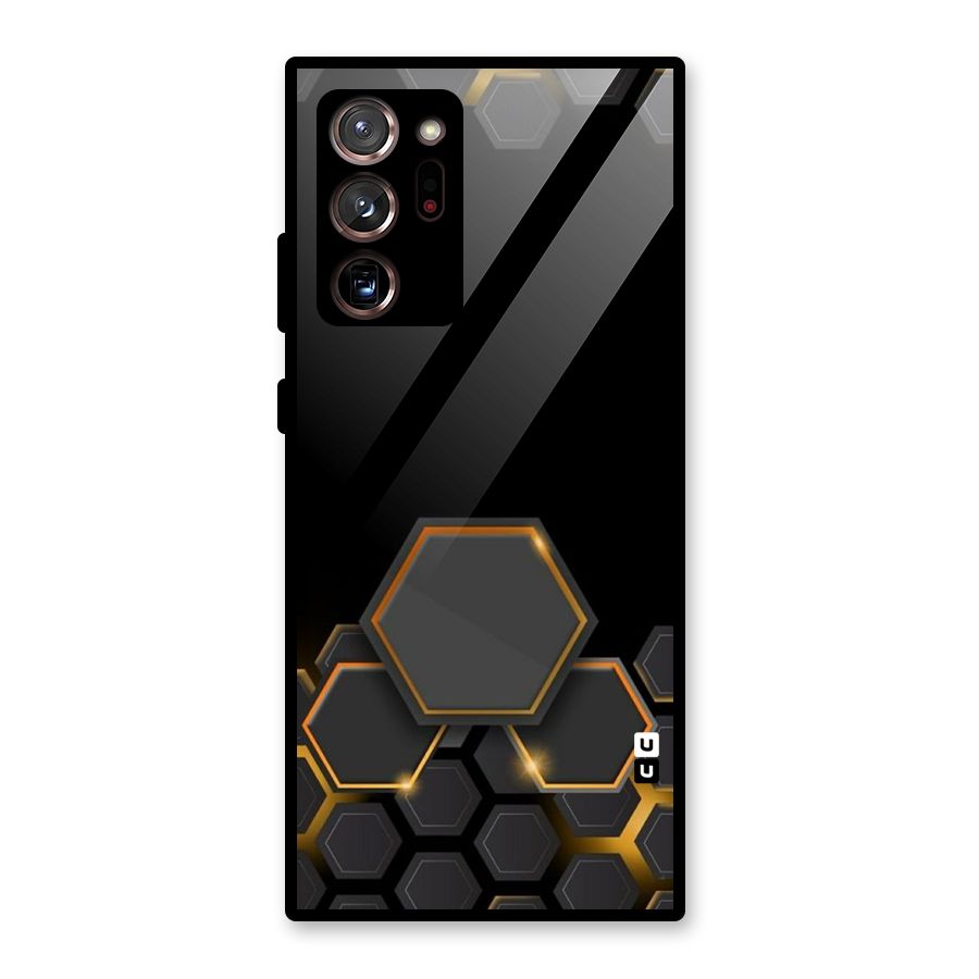 Black Gold Hexa Glass Back Case for Galaxy Note 20 Ultra