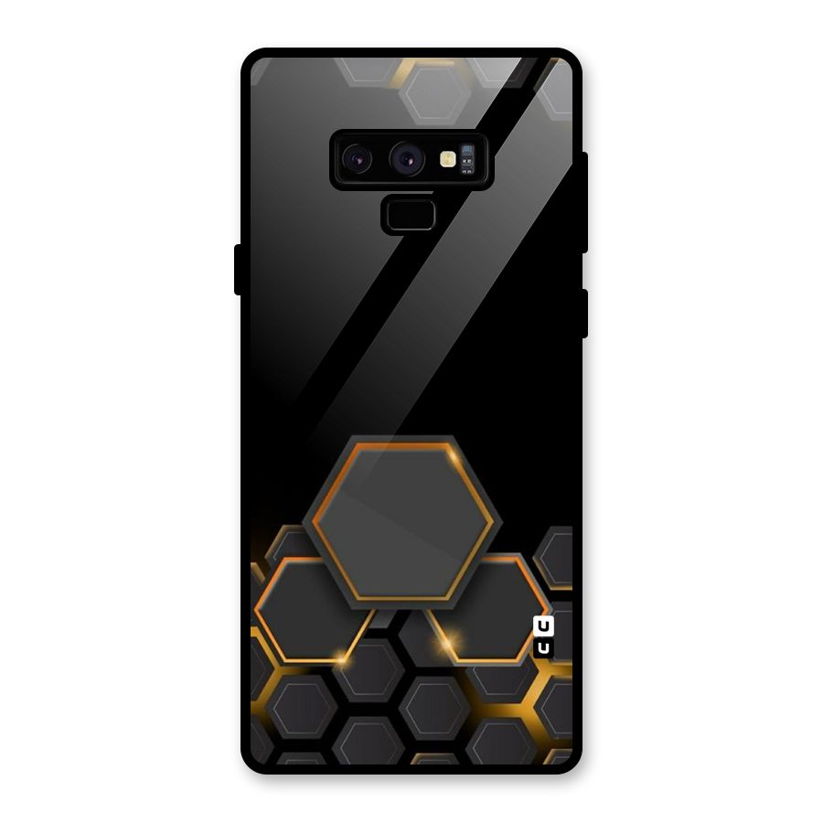 Black Gold Hexa Glass Back Case for Galaxy Note 9