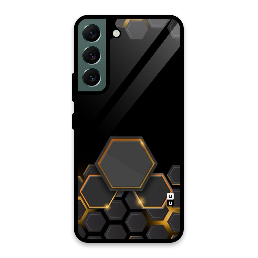 Black Gold Hexa Glass Back Case for Galaxy S22 5G
