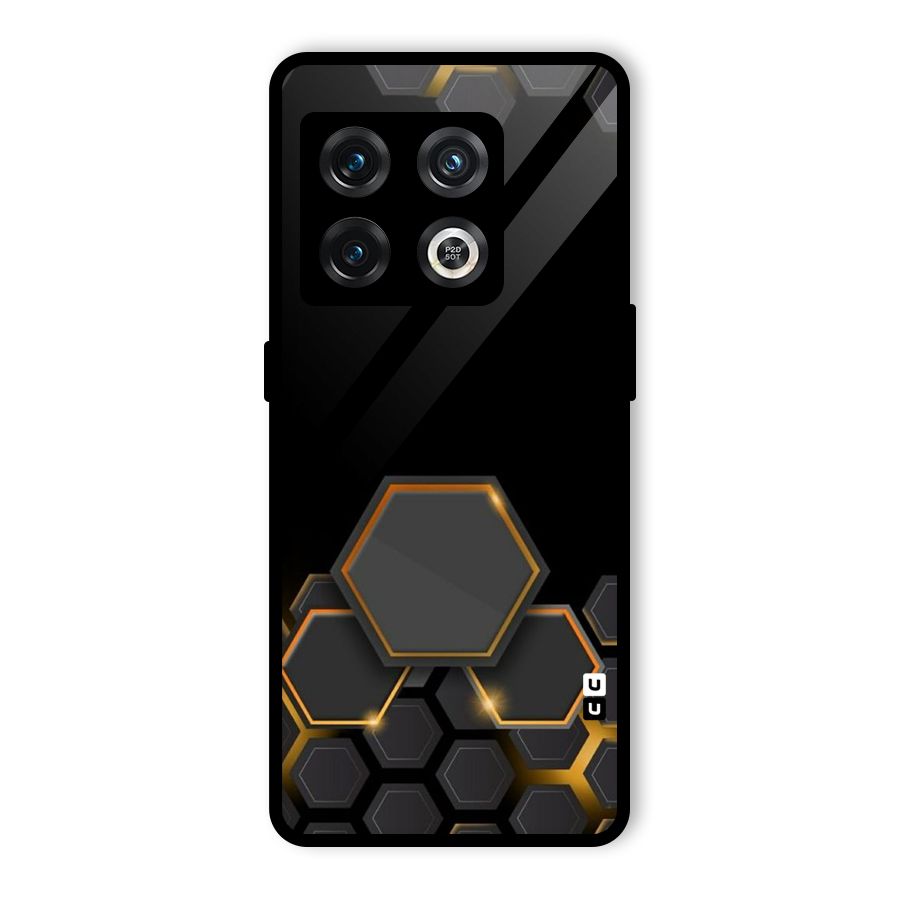 Black Gold Hexa Glass Back Case for OnePlus 10 Pro 5G