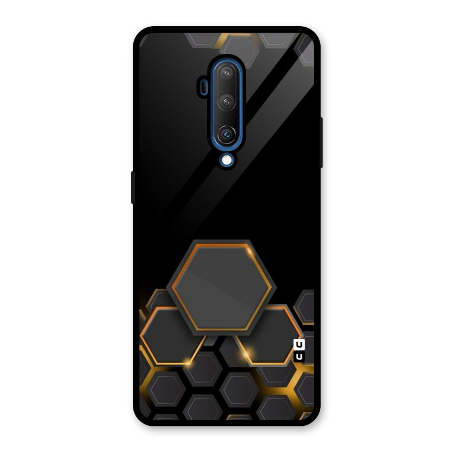 Black Gold Hexa Glass Back Case for OnePlus 7T Pro