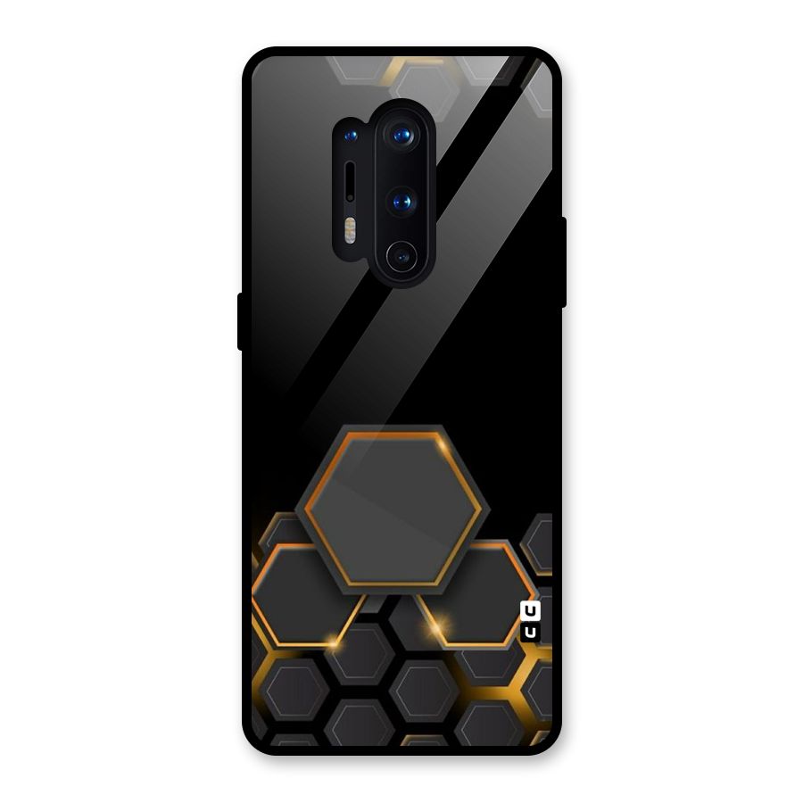 Black Gold Hexa Glass Back Case for OnePlus 8 Pro