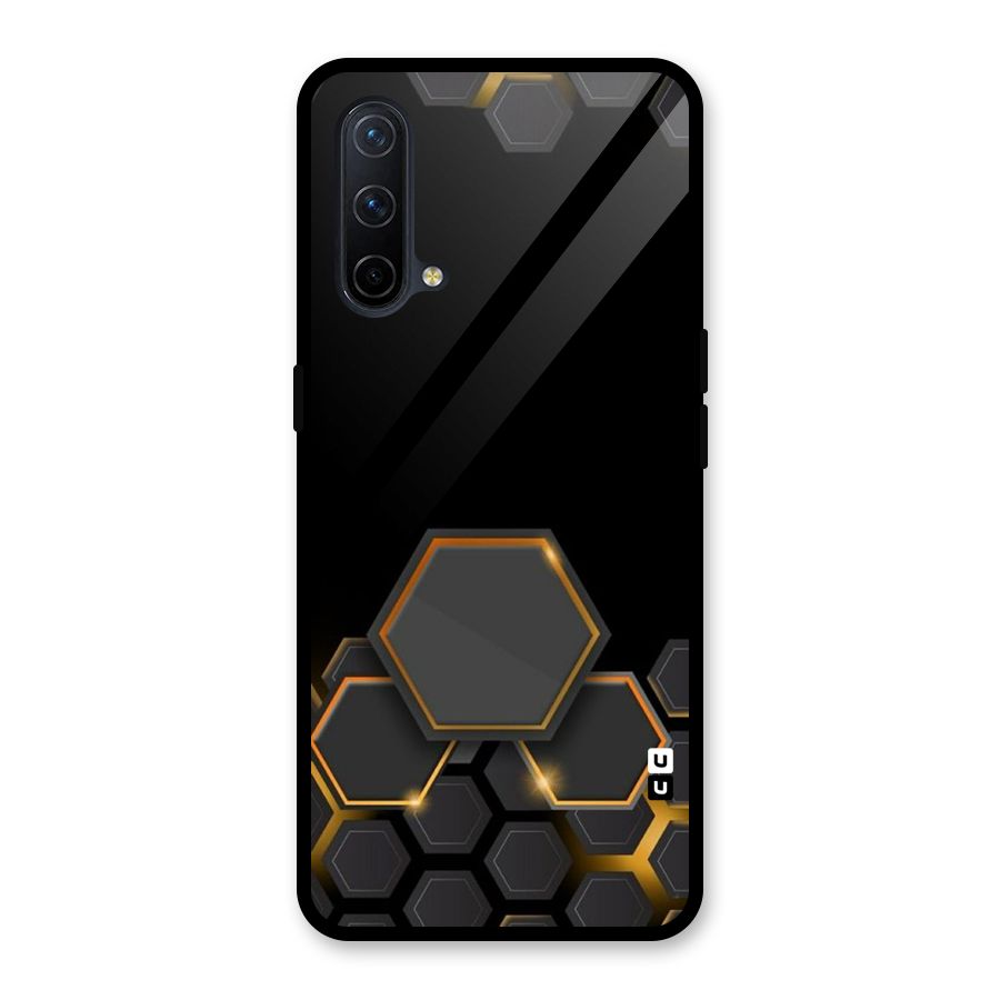 Black Gold Hexa Glass Back Case for OnePlus Nord CE 5G
