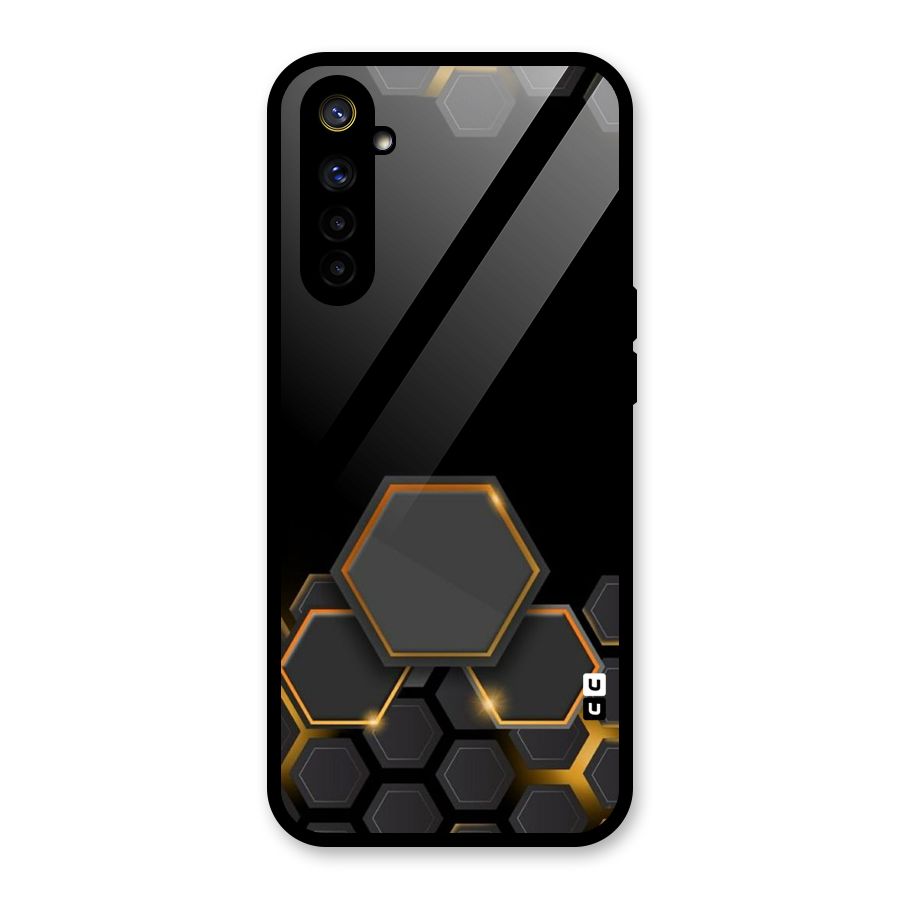 Black Gold Hexa Glass Back Case for Realme 6i