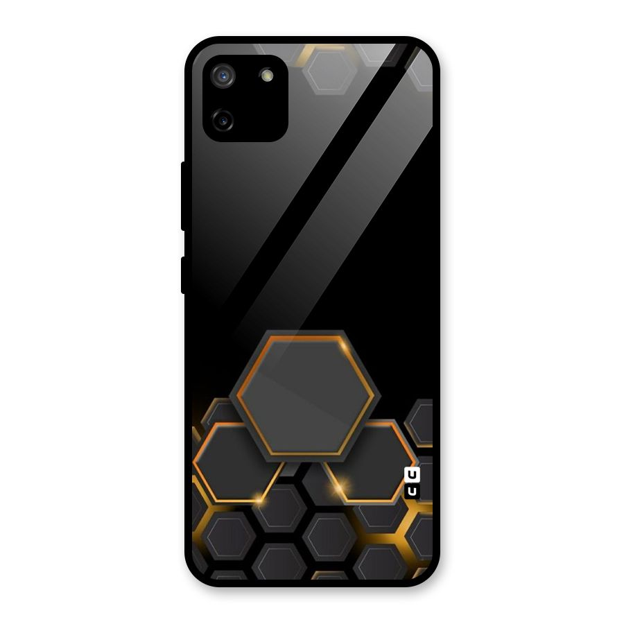 Black Gold Hexa Glass Back Case for Realme C11