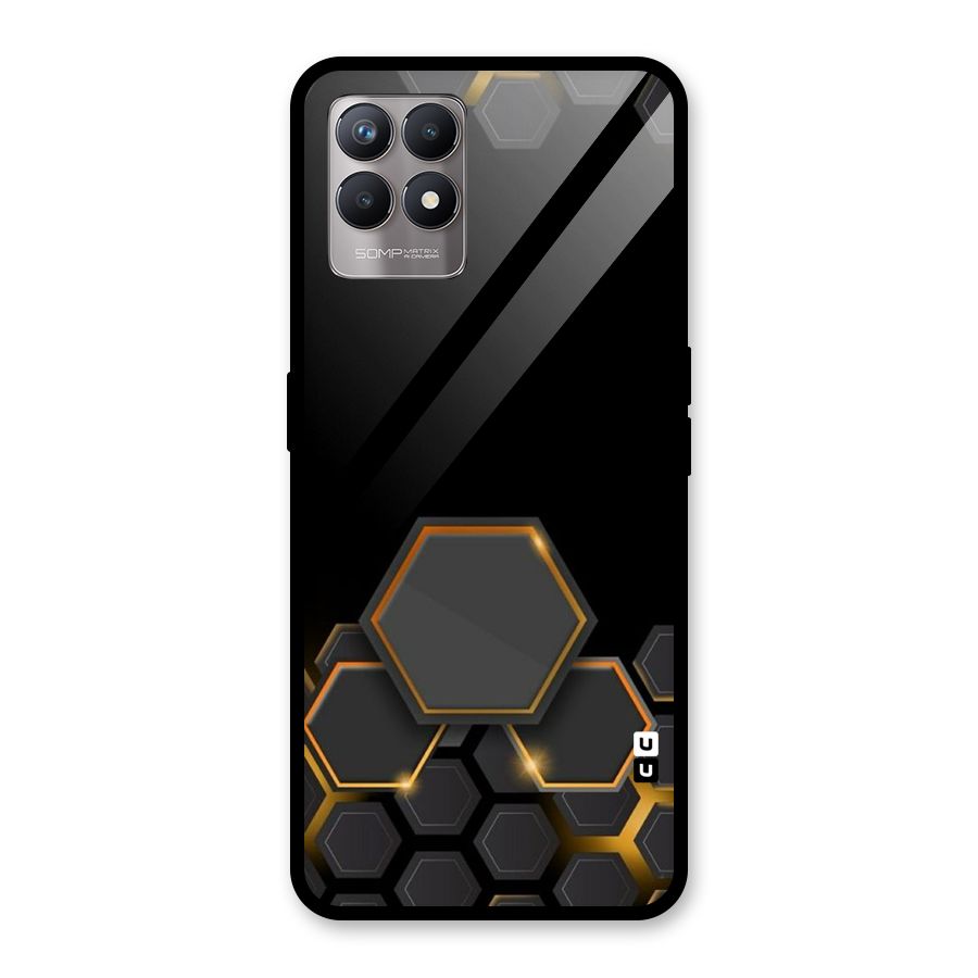Black Gold Hexa Glass Back Case for Realme Narzo 50