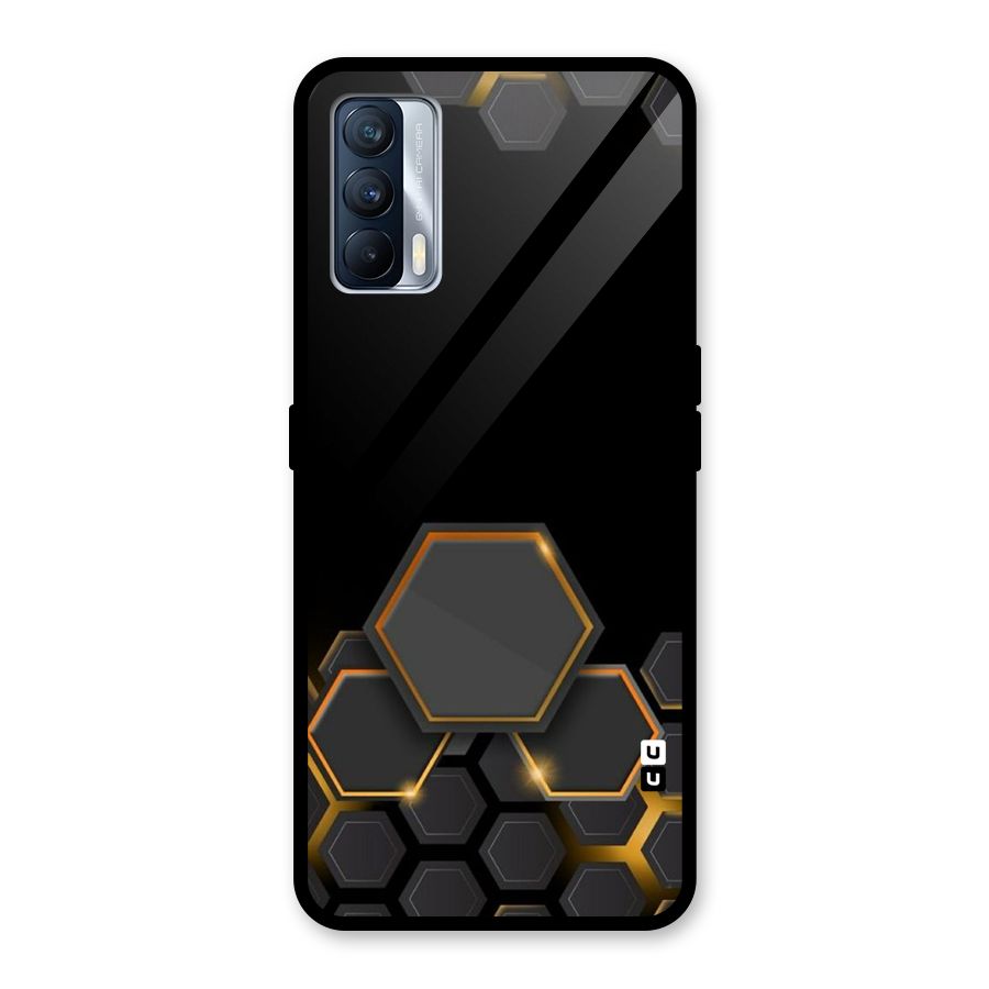 Black Gold Hexa Glass Back Case for Realme X7