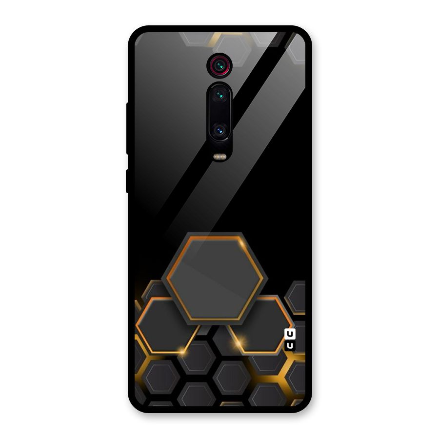 Black Gold Hexa Glass Back Case for Redmi K20