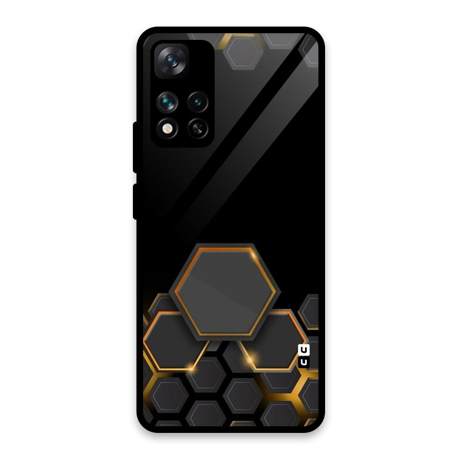 Black Gold Hexa Glass Back Case for Xiaomi 11i HyperCharge 5G