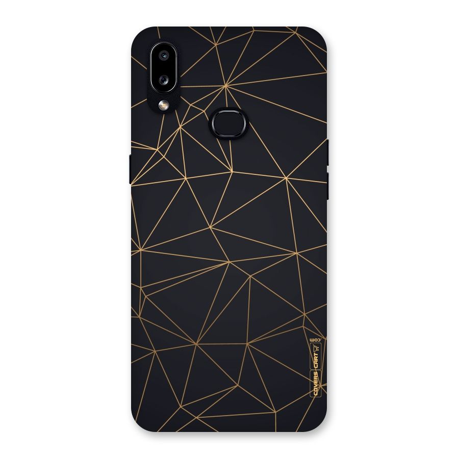 Black Golden Lines Back Case for Galaxy A10s