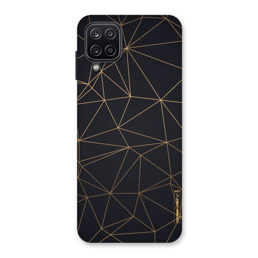 Black Golden Lines Back Case for Galaxy A12