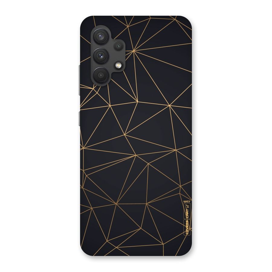 Black Golden Lines Back Case for Galaxy A32