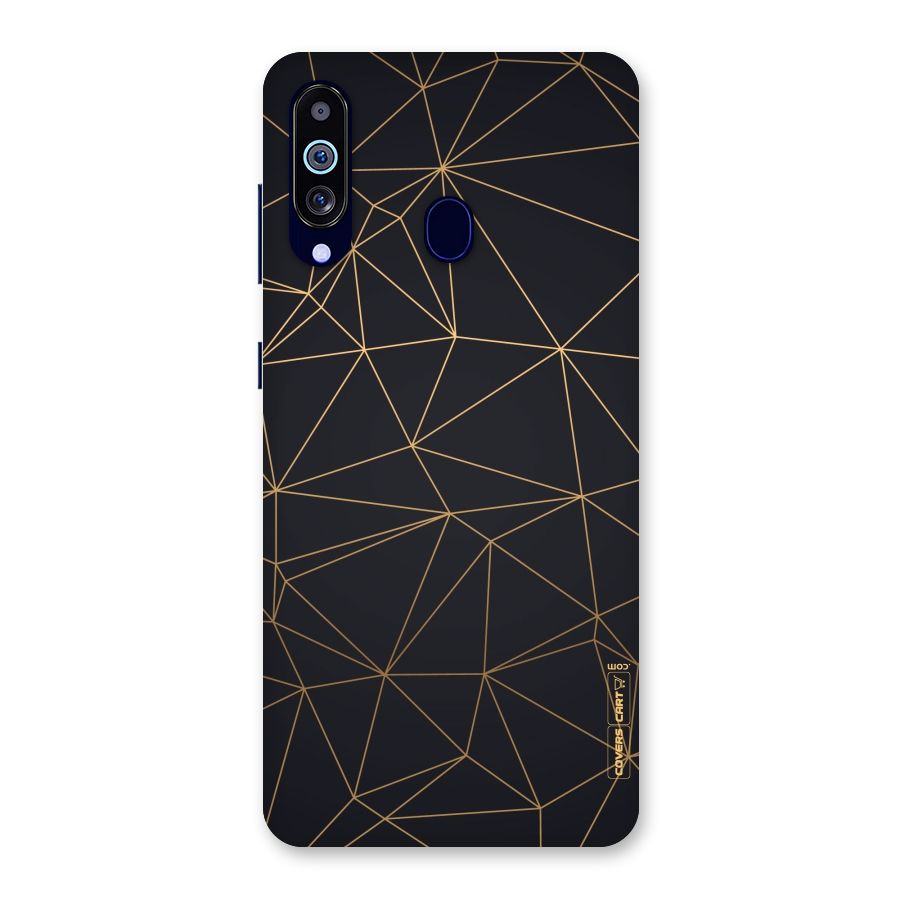Black Golden Lines Back Case for Galaxy A60