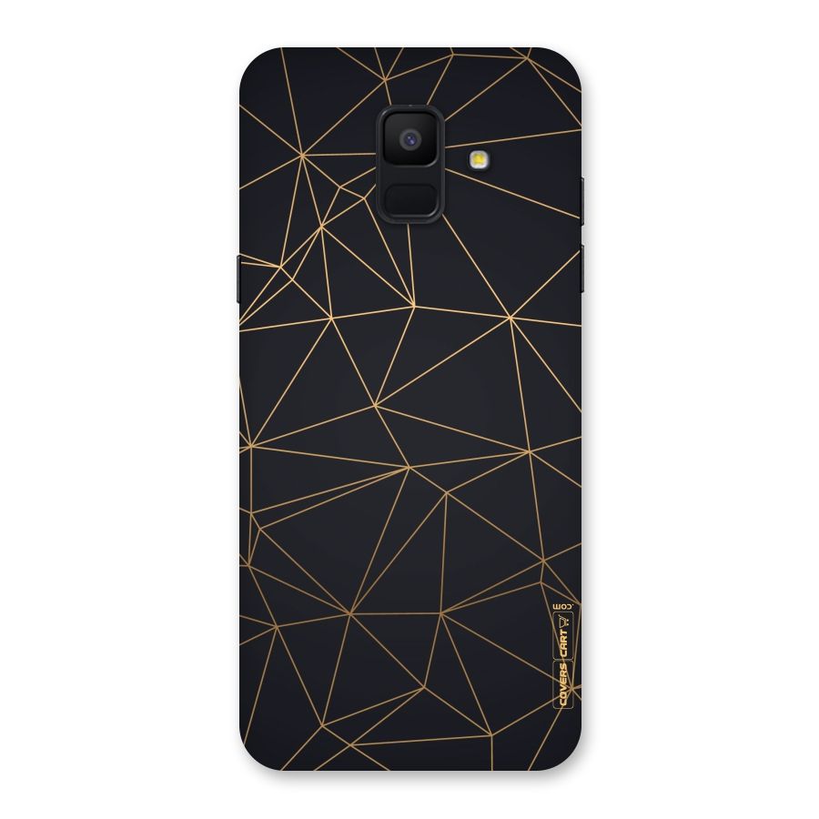 Black Golden Lines Back Case for Galaxy A6 (2018)