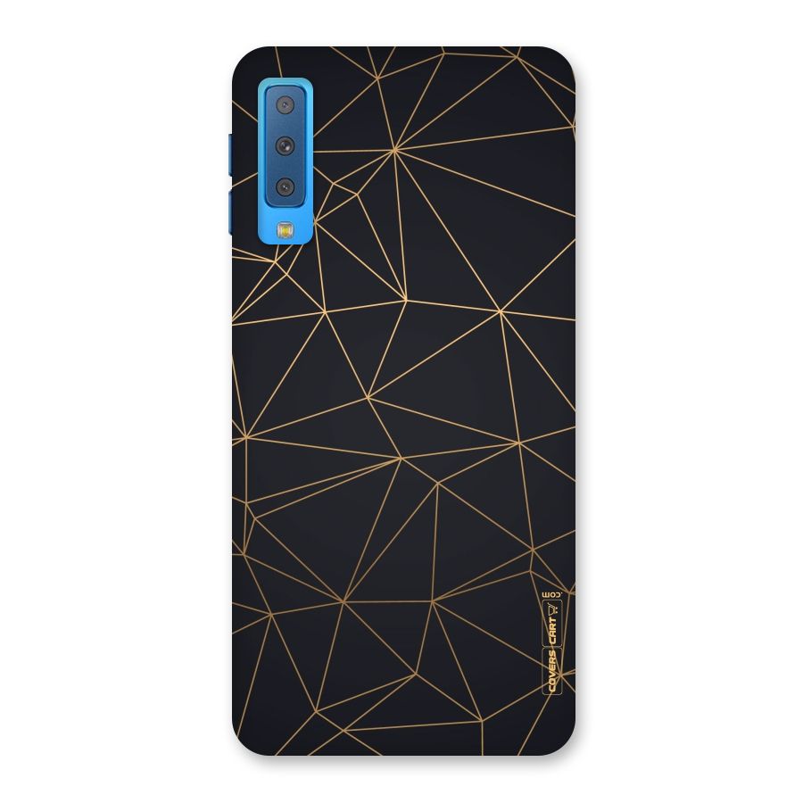 Black Golden Lines Back Case for Galaxy A7 (2018)