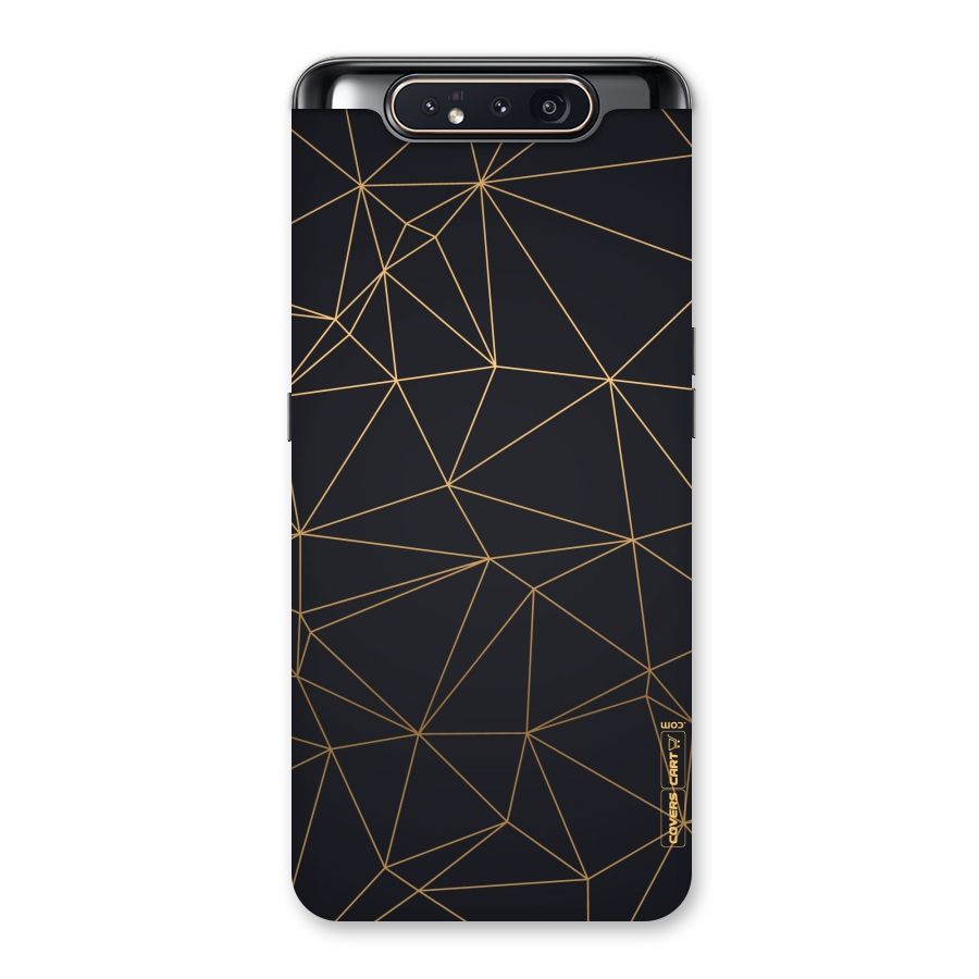 Black Golden Lines Back Case for Galaxy A80