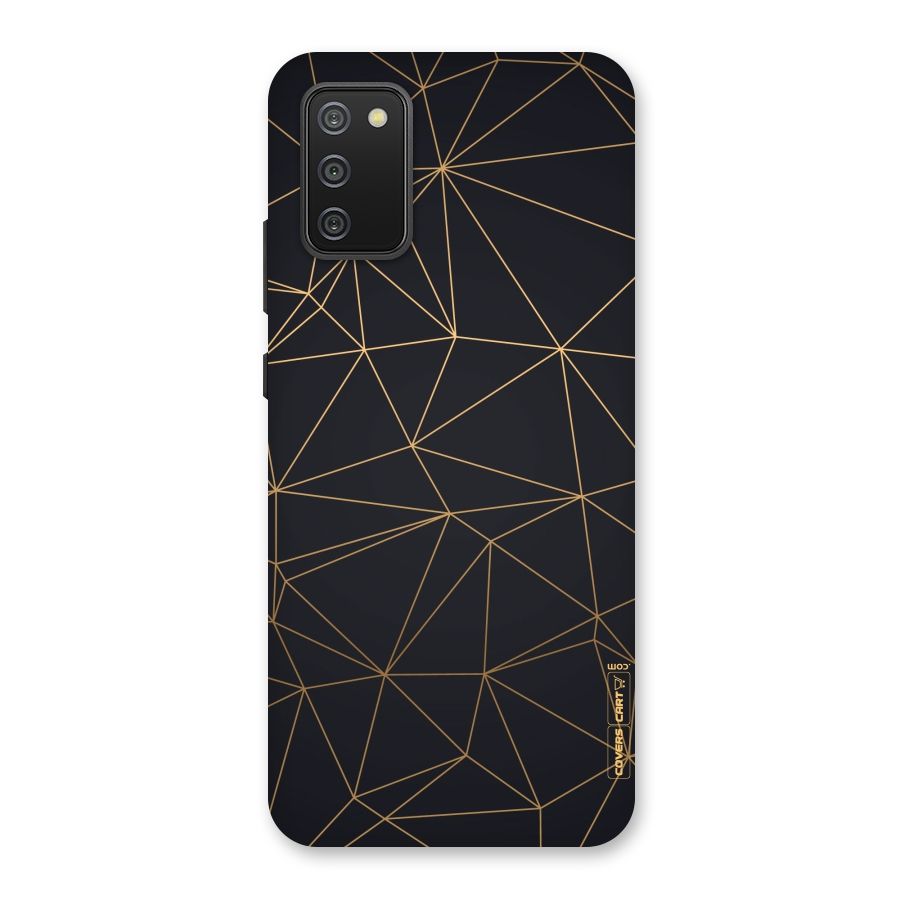 Black Golden Lines Back Case for Galaxy M02s