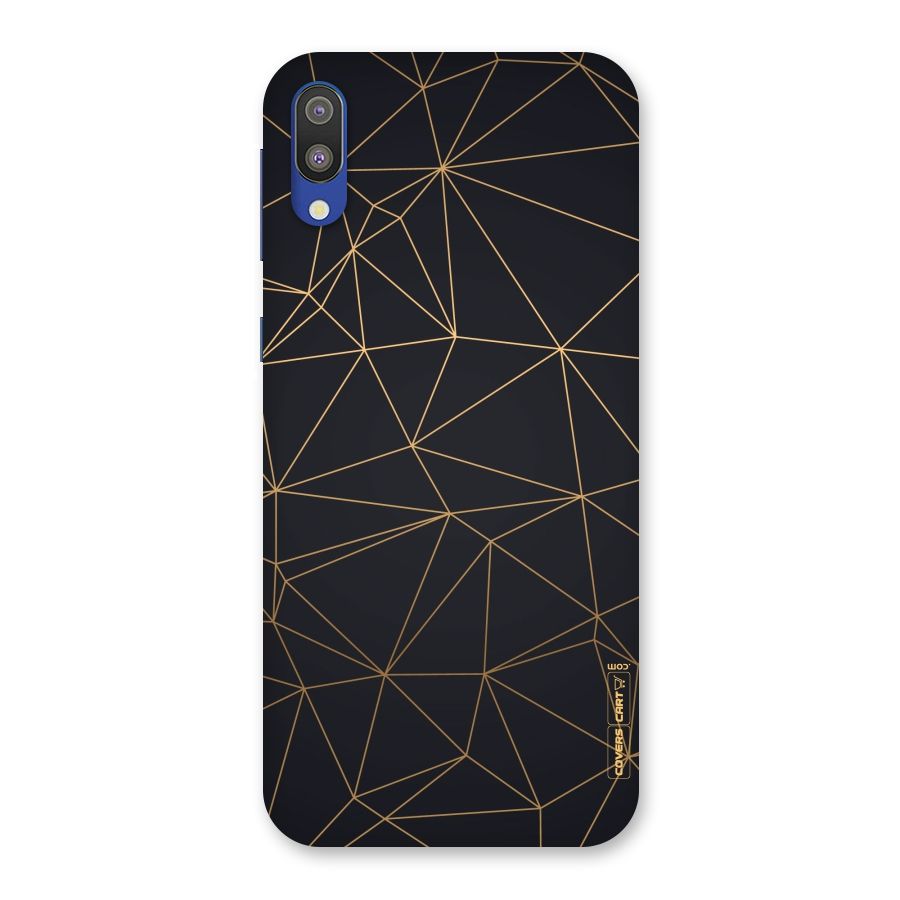 Black Golden Lines Back Case for Galaxy M10