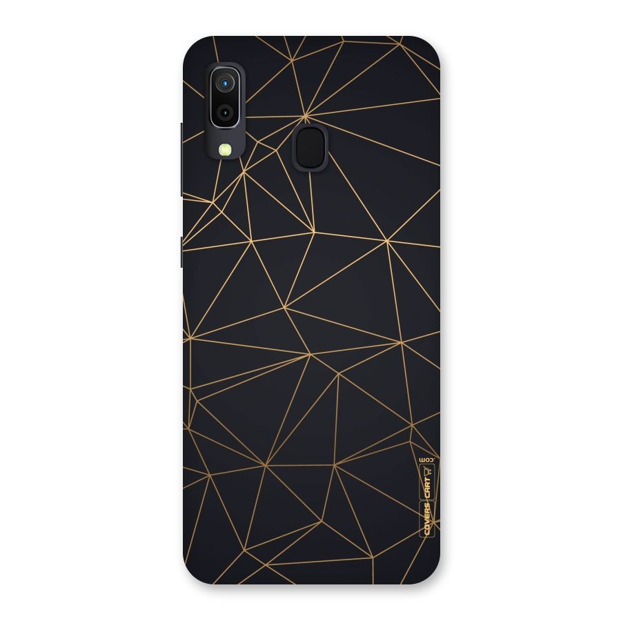 Black Golden Lines Back Case for Galaxy M10s