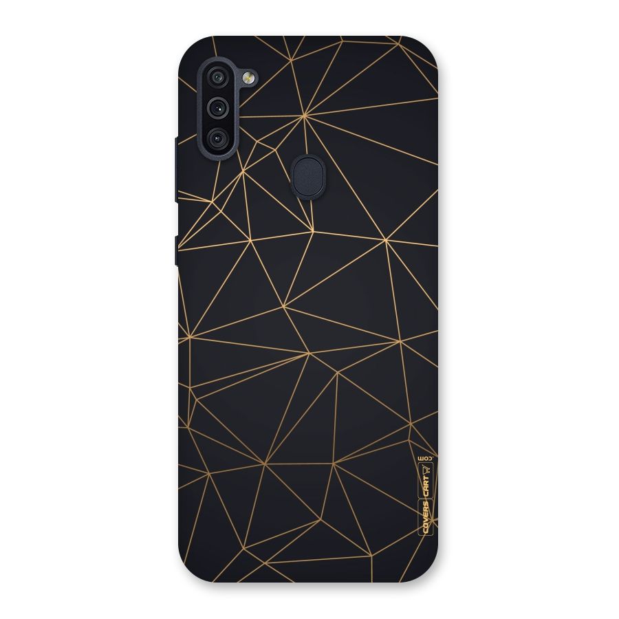 Black Golden Lines Back Case for Galaxy M11