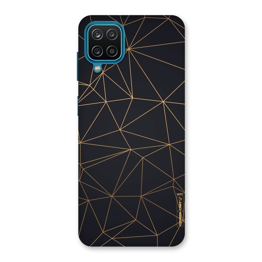 Black Golden Lines Back Case for Galaxy M12