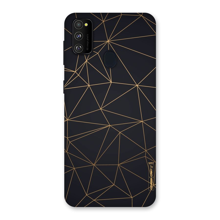 Black Golden Lines Back Case for Galaxy M21