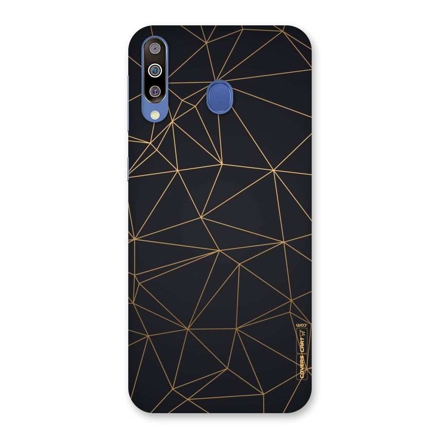 Black Golden Lines Back Case for Galaxy M30