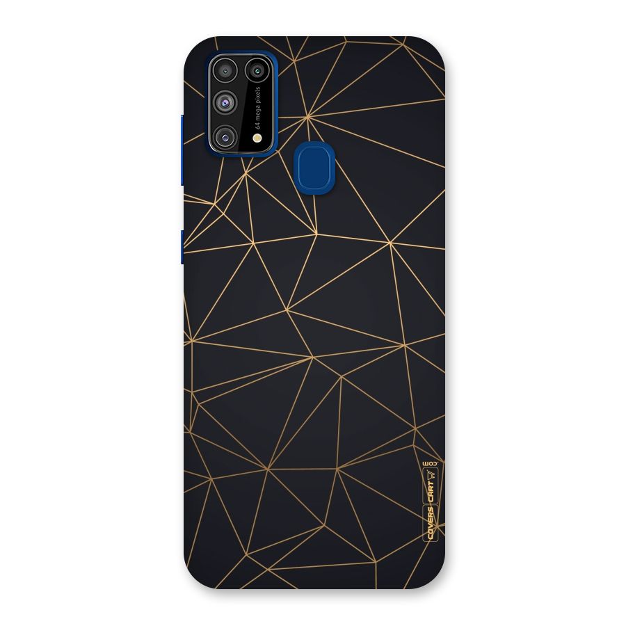 Black Golden Lines Back Case for Galaxy M31