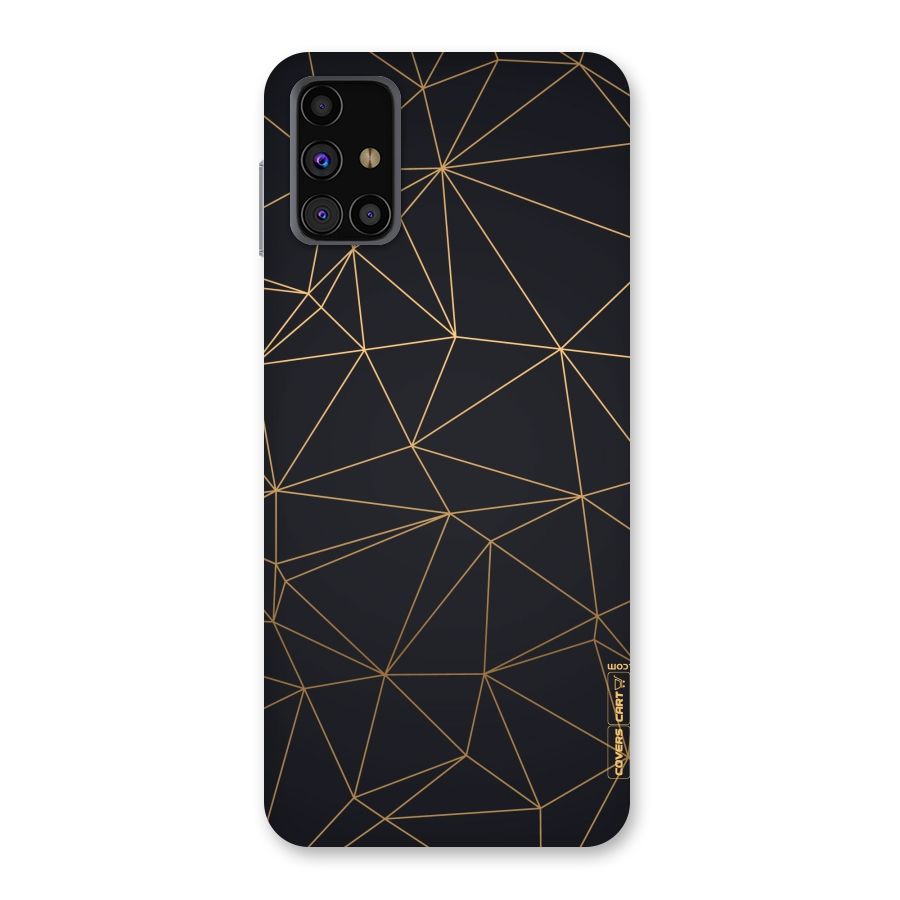 Black Golden Lines Back Case for Galaxy M31s