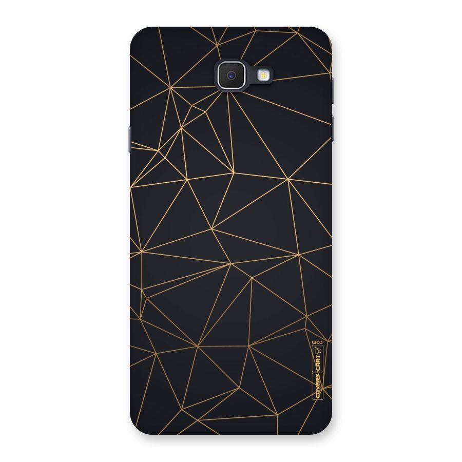Black Golden Lines Back Case for Galaxy On7 2016
