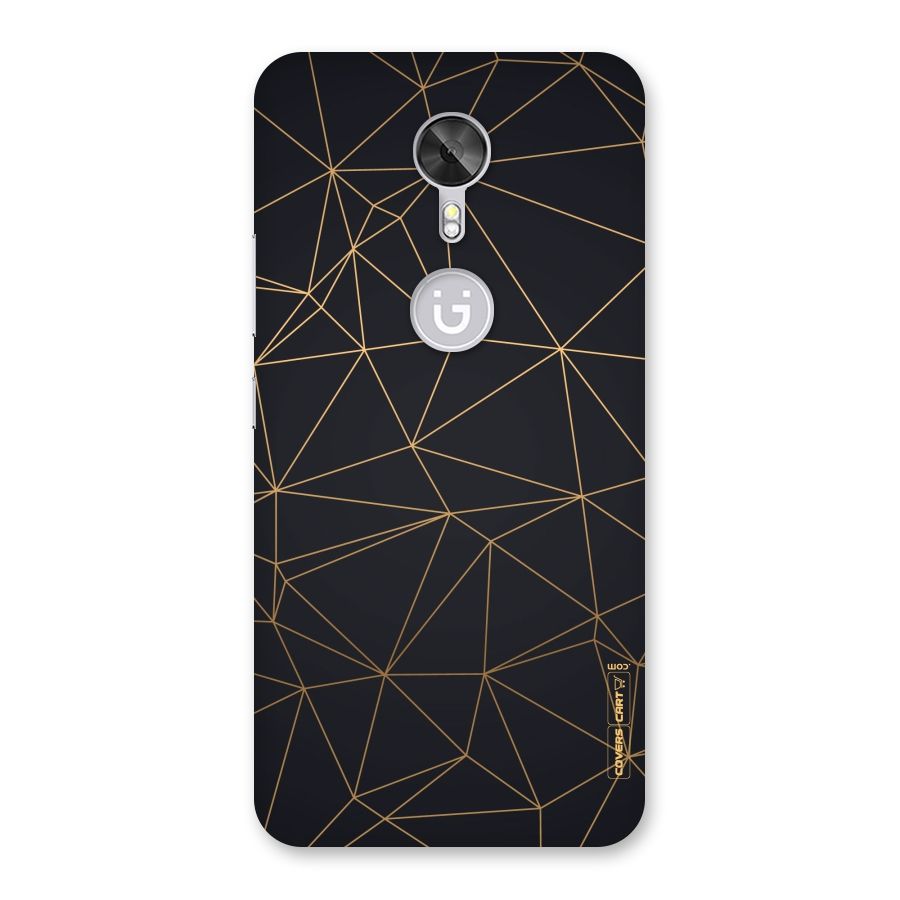 Black Golden Lines Back Case for Gionee A1