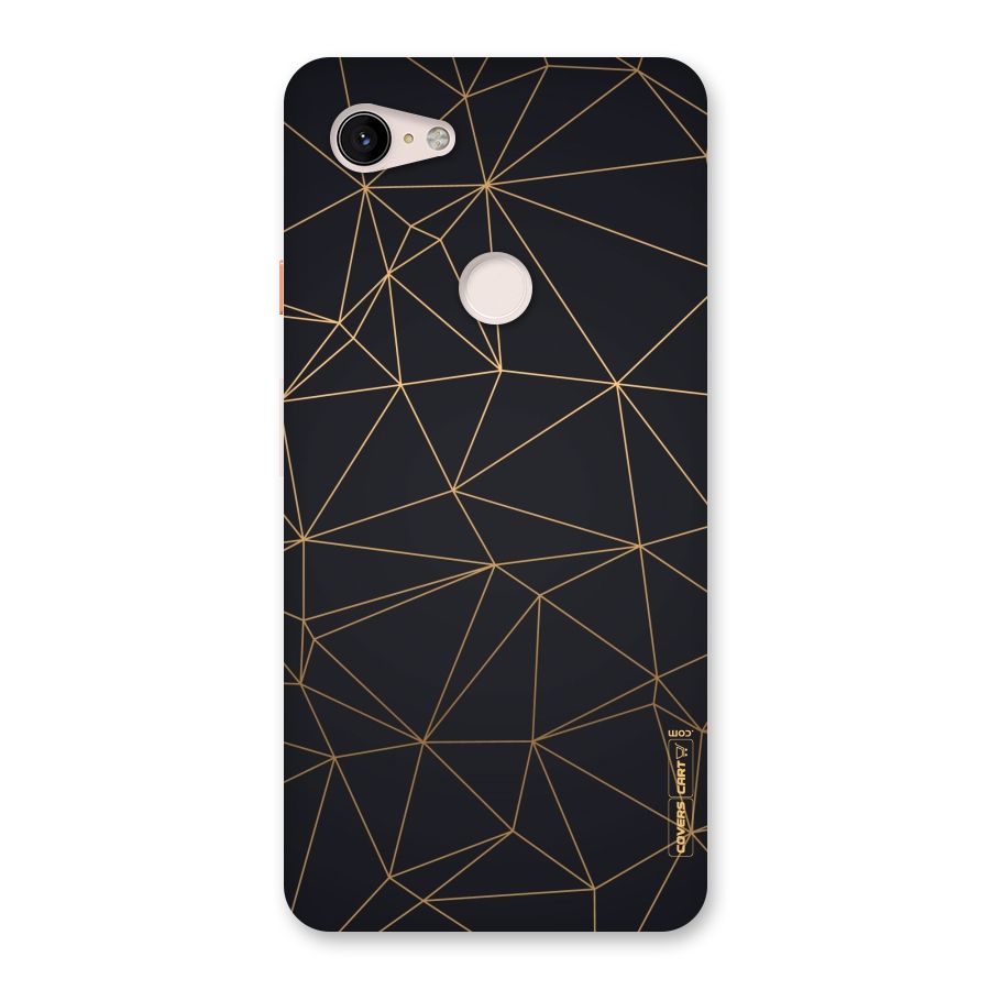 Black Golden Lines Back Case for Google Pixel 3 XL
